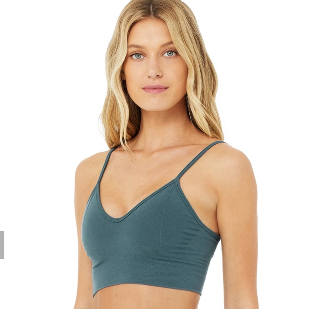 ALO YOGA Delight Bralette Sports Bra Color Earth